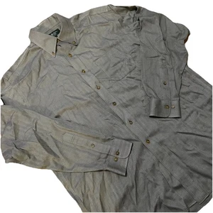 Camisa Brooks Brothers Country Club Mezcla Cachemira Abotonada Para Hombre Grande Gris - Imagen 1 de 6