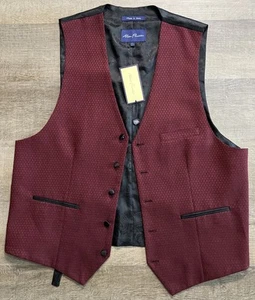 Alan Flusser Suede Paisley Vest Men’s Size Large Brown Elegant Casual Style - Picture 1 of 13
