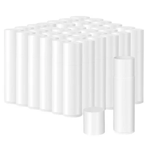 Lip Balm Container Round Tube 50 theclear empty tubes with lid for DIY lipsti... - Picture 1 of 9