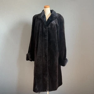 Shaved Real Mink Fur Long Coat Roll-Up Gorgeous Long Sleeves FROM JAPAN - Picture 1 of 15
