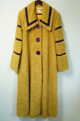 One of a Kind ~ Super Awesome and Unique Vintage USA Made Long Fleece Coat - Image 1 of 4