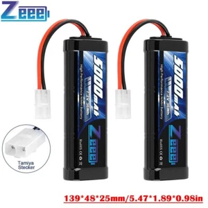 2PCS Zeee 7.2V 5000mAh NiMH Battery Tamiya Plug for RC Hornet Kyosho Car Truck - Picture 1 of 9