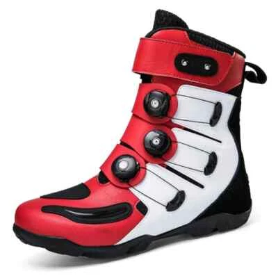 Men Motorcycle Boots Motocross Off-road Riding Racing Shoes High Top Motorbike - Image 1 of 4