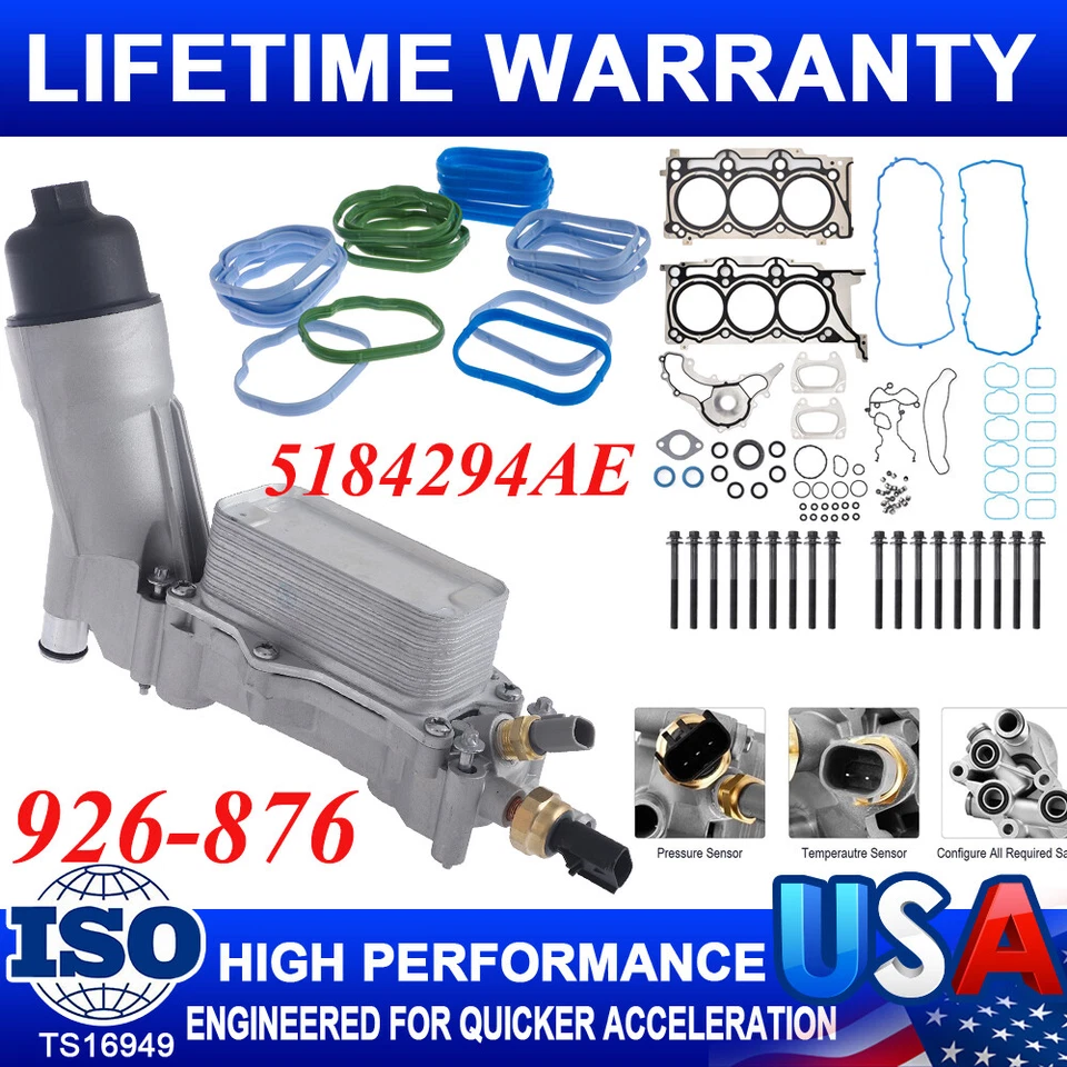 Junta de culata y carcasa de filtro de aceite para Dodge Jeep Chrysler Ram 1500 2011-2016 3,6 L Foto 1 de 4