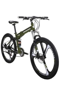 Folding Mountain Bike 26 Inch 21-Speed Road Bicycle Disc Brakes Full Suspension - Picture 1 of 5