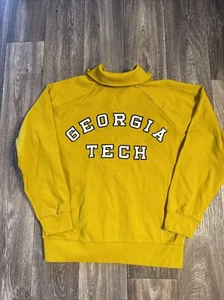 Chaqueta True Vintage Años 70 Georgia Tech University Cremallera Completa Oro Amarillo NCAA L - Imagen 1 de 11