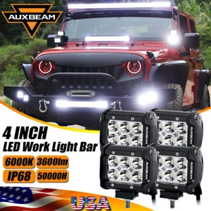 4pcs AUXBEAM 4" Inch LED Work Light Bar Pod Spot Combo For 4WD Offroad ATV SUV - Picture 1 of 11