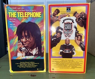 The Telephone VHS Tape 1990 + School Daze VHS 1988 Rare Collection OOP HTF Cult - Image 1 of 4