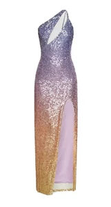 NA-KD x JOSEFINE HJ Sequin Maxi Dress Deep Front High Split BNWT Size Large - Picture 1 of 21