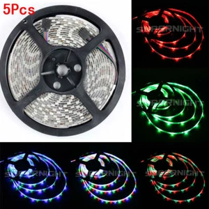 5PCS 5M RGB 3528 LED Strip Light 300 LEDs Waterproof Flexible Rope Tape Light - Picture 1 of 8