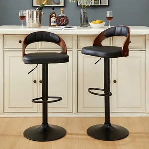 Barhocker 2er Set PU Lederkissen Sitz höhenverstellbar drehbar Barstühle - Bild 1 von 47