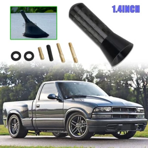 1.4" Short Car Antenna Aerial Radio AM/FM Signal Mast Carbon Black For Chevy S10 - Imagen 1 de 9