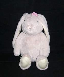 17" Hallmark Pink Winnie Bunny Plush Gingham Flower Bow Stuffed Animal - Picture 1 of 2