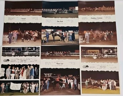 Arnés 1985 carreras de caballos 8x10 fotos Meadowlands lote de 6 cebo antiaéreo Foto 1 de 4