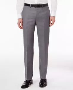 $199 Calvin Klein Men'S Gray Extra Slim Fit Flat Front Dress Pants 33 W 32 L - Picture 1 of 3