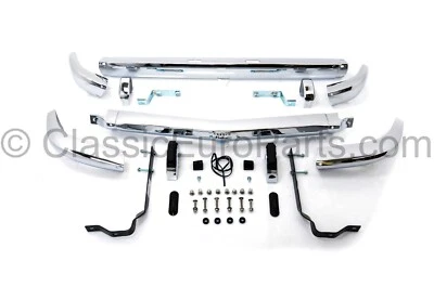 Juego de parachoques delantero y trasero Euro Cromo para BMW E10 1502 1602 2002 ti Early 66-71 Foto 1 de 4
