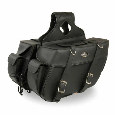 16" W MOTORCYCLE WATERPROOF SADDLEBAGS w/ SIDE POCKETS FOR YAMAHA - YSA21 - Image 1 of 3