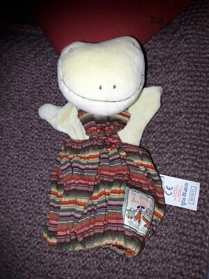 Doudou Marionnette Grenouille MOULIN ROTY La Grande Famille Perlette Verte TBE - Photo 1/4