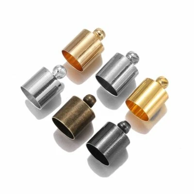 50 un. Borla Cuero Cordón Extremo Crimpado Tapas Cuentas 3 4 5 6 7 8 9 10 Mm Punta Tapa Hágalo Usted Mismo Foto 1 de 4