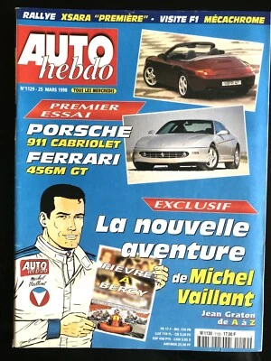 AUTO HEBDO 25/03/1998; Michel Vaillant; Jean Gratoon de A à Z/ Porsche 911 Cab - Photo 1/2