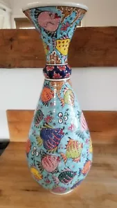 Jarrón de cerámica decorativo hecho a mano Firca pavo 24 pulgadas de altura - Imagen 1 de 9