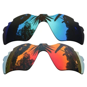 2 Pieces Ice Blue&Orange Red Replacement Lenses for-Oakley Radar Path Polarized - Picture 1 of 4