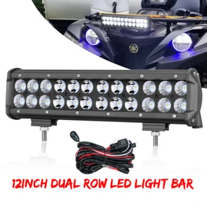12INCH 72W LED Work Light Bar Spot Flood 4WD ATV Offroad Reverse Driving+ Wiring - Picture 1 of 12