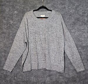 Lucky Brand Sweater Womens XXL Heather Gray Crew Neck Relaxed New