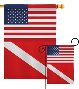 US Taucher Flagge Garten Küste Maritim klein Deko Geschenk Hof Haus Banner - Bild 1 von 13
