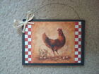 Primitive Country Prim*Chicken With Egg Basket Plaque 5 3/4" X 7 1/2"