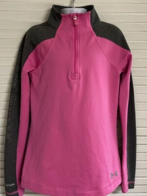 Camisa Pullover Under Armour Storm Cold Gear Ajustada Rosa 1/4 Cremallera YMD Juvenil Mediana Foto 1 de 4
