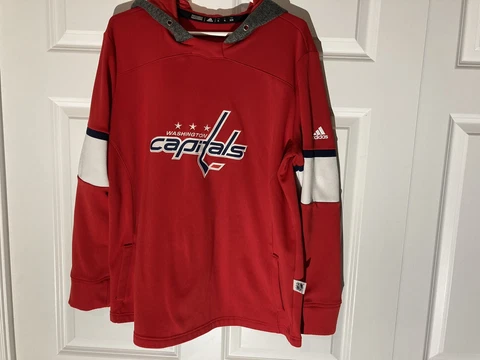Adidas Washington Capitals Red NHL Hoodie Sz XLPlatnm Crewdie Women’s CA40132 Cover