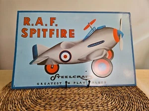 R.A.F. Spitfire Pedal Airplane Steelcraft Greatest in Play Values Tin Sign - Picture 1 of 2