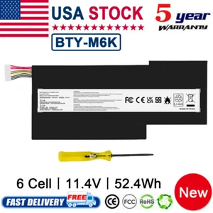 BTY-M6K battery For MSI GF65 Thin 9SD 9SE 9SEX 9SEXR 10SDR 10SE GS73VR - Picture 1 of 15