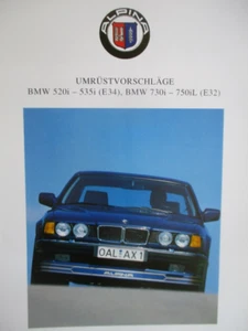 Alpina Prospekt Umrüstvorschläge 520i-535i E34,730i-750iL E32 April 1992 - Bild 1 von 3