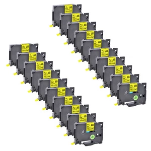 20x 12mm Cinta Compatible con Brother TZ-FX631 Flexible Negro\Amarillo - Imagen 1 de 10