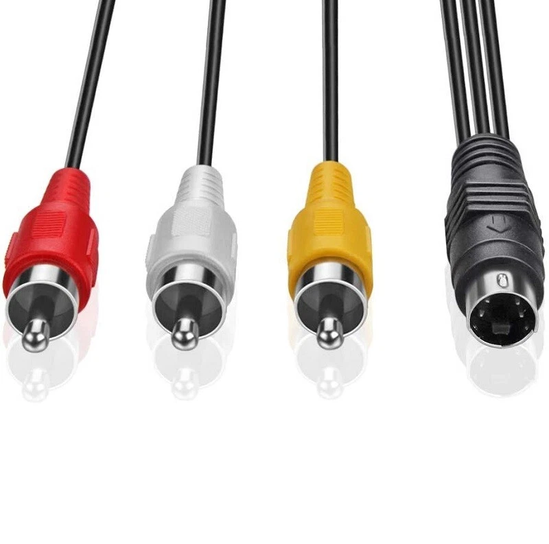 4Pin 4p S-Video to 3 RCA Male to Male M/M Adapter Cable Cord Wire Lead Cord 3RCA - Image 1 of 4