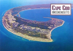 Luftaufnahme der Spitze des Kaps, Cape Cod, Massachusetts, UNP, sehr guter Zustand -- POSTKARTE - Bild 1 von 2