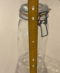 Vintage Le Parfait Super Glass Canning 2 L Jar Locking Lid w Seal w Chip France - Picture 1 of 14