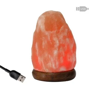 Lámpara De Sal Rosa USB CM 11 Sal Del Himalaya Cueva Tibet Voganto Con Scat - Imagen 1 de 11
