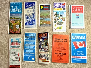 10 mapas de carreteras vintage de CANADÁ #2 - PAÍS/PROVINCIA/CIUDAD AÑOS 40 - 70 - Imagen 1 de 22