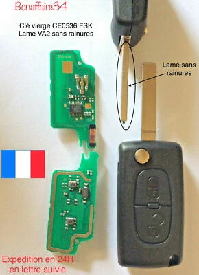 Clé Vierge CE0536 FSK VA2 C3 II +2010 C3 PICASSO DS3 PArtner Berlingo + 2009