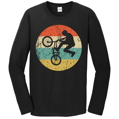 Men's BMX Shirt - Vintage Retro BMX Bike Rider Long Sleeve T-Shirt - Image 1 of 2
