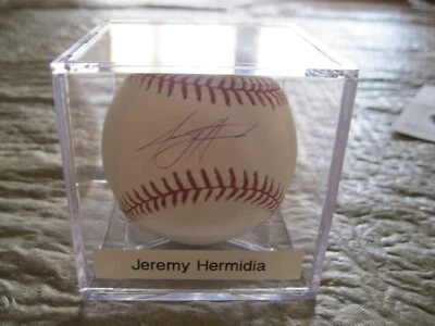 Jeremy Hermida Autógrafo OML Béisbol Justo Memorabilia Certificado de Autenticidad Florida Marlins Foto 1 de 4