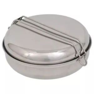 NEW Olicamp Stainless Steel Mess Kit - 6.75" Fry Pan, Pot w/Lid, 6.5" Dish, Cup - Picture 1 of 7