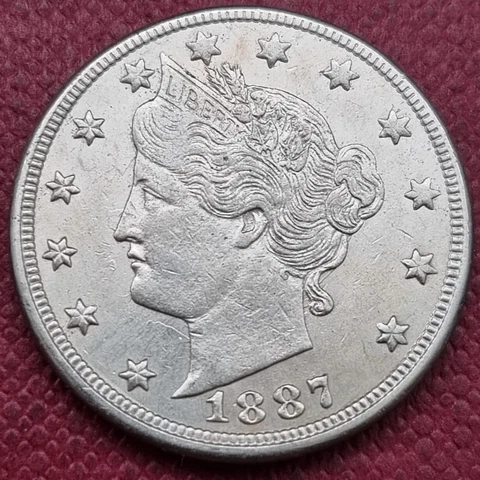 1887 Liberty Head Nickel 5c Higher Grade XF - AU #60573 Cover