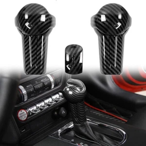 For Ford Mustang 2015-2022 2023 Carbon Fiber Look Gear Shift Knob Decor Cover - Picture 1 of 7