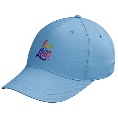 Love Is Love Embroidered Pride Cap with Rainbow Text LGBTQ Hat Gift For Him Her - Image 1 of 4
