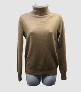 $225 Neiman Marcus Women's Brown Long Sleeve Turtle Neck Pullover Sweater Size S - Picture 1 of 3