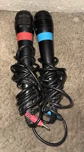 Nur 2 Singstar Mikrofone blau/rot Sony PlayStation *getestet & kostenloser Versand* - Bild 1 von 2